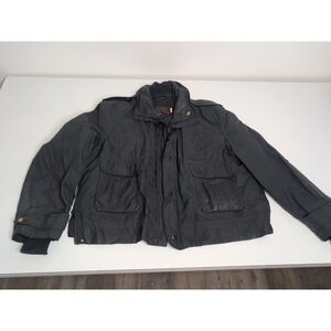 Vtg Gerber Jacket Navy Blue NFPA 1999 Thinsulate Mens L-XL Zip Liner Gold Button